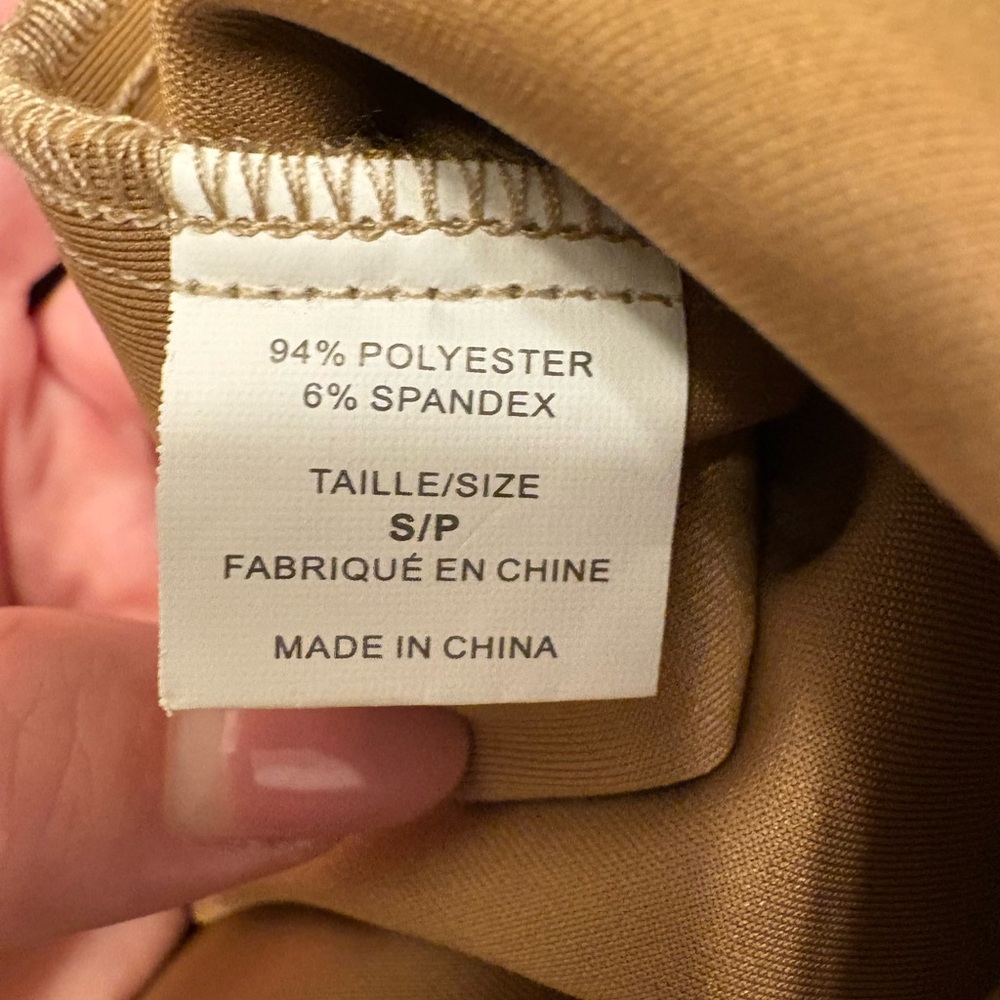 NWOT Tan Button-Up Shirt with Tie Waist - Picture 6 of 6